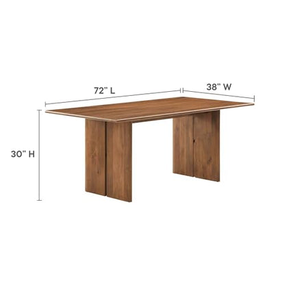 Amistad 72Inch Dining Table Solid Wood Walnut Finish Modern Kitchen Room Entertaining Home Furniture Quality Stylish Elegant Durable Refined Versatile Contemporary