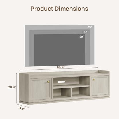 TV Stand Entertainment Center, 67" Wide TV Console for Living Room, view 3