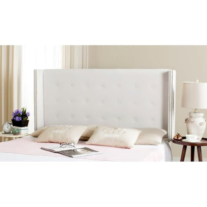Safavieh Mercer Collection Keegan Velvet Tufted Winged Headboard, Full, White