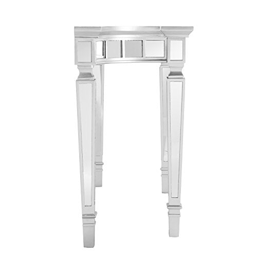 Glenview Glam Mirrored Console Table - Matte Silver - Transitional Design - Ideal for Entryway, Living Room (CK3633)