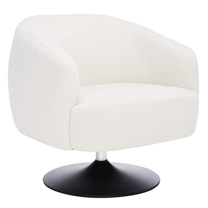 Home Collection Ezro Mid-Century Glam Cream Velvet Accent Swivel Chair