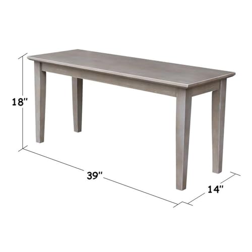 International Concepts Shaker Styled Bench, Washed Gray Taupe