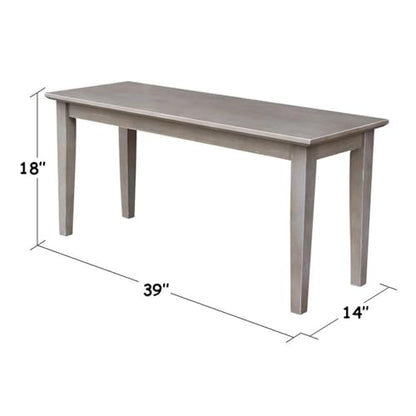 International Concepts Shaker Styled Bench, Washed Gray Taupe