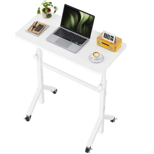 Mobile Stand Up Desk with Wheels, Adjustable Height Desk from 28.3″ to 46.5″, view 2