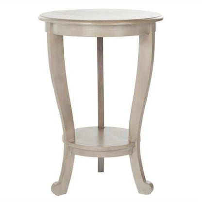 SAFAVIEH Furniture - Mary Pedestal Table - Vintage Grey - Solid Wood - Farmhouse Pedestal Design - Ideal for Living Room, Entryway, Home Office, 18.1" W x 18.1" D x 26" H (AMH5711A)