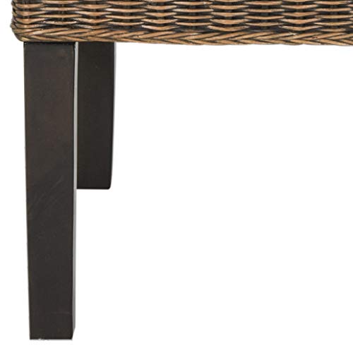 SAFAVIEH Furniture - Arjun Wicker Dining Chair Set of 2 - Brown & Multi - Rattan - Coastal Woven Design - Ideal for Dining Room, Kitchen, 17.7" Seat Height (SEA8013C-SET2)
