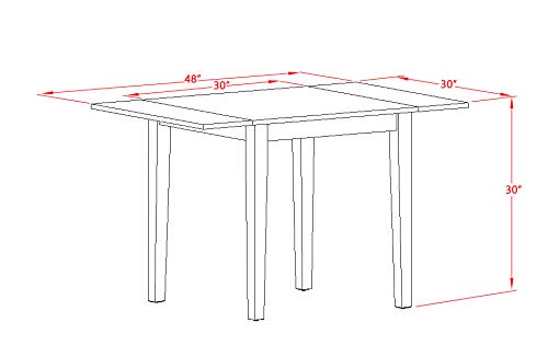 NDIP5-MAH-C 5 Piece Dining Table Set Includes a Rectangle Kitchen Table with Dropleaf and 4 Linen Fabric Upholstered Chairs, 30x48 Inch, Mahogany