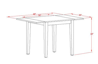 NDIP5-MAH-C 5 Piece Dining Table Set Includes a Rectangle Kitchen Table with Dropleaf and 4 Linen Fabric Upholstered Chairs, 30x48 Inch, Mahogany
