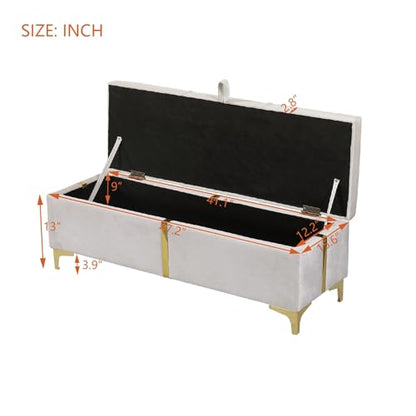 Queen Size Upholstered Bed Frame with Storage Ottoman, Hydraulic Storage Bed Frame with Headbaord and Storage Bench, 2-Piece Bedroom Furniture Set - Beige