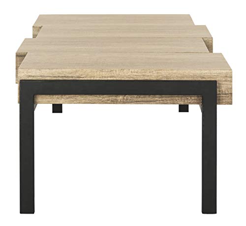 Alexander Multi Brown & Black Rectangular Accent Table with Metal Frame, view 8