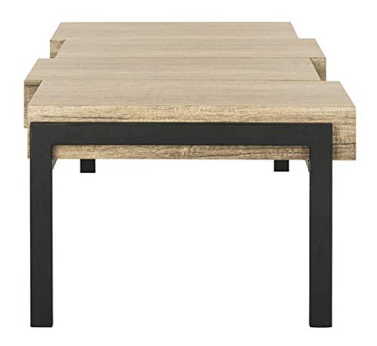 Alexander Multi Brown & Black Rectangular Accent Table with Metal Frame, view 8