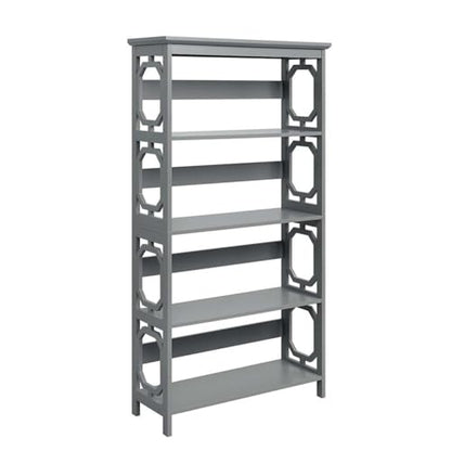 Omega 5 Tier Bookcase, Gray