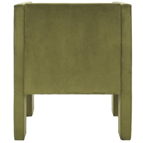 SAFAVIEH Home Collection Vidar Modern Olive Green Velvet Accent Chair