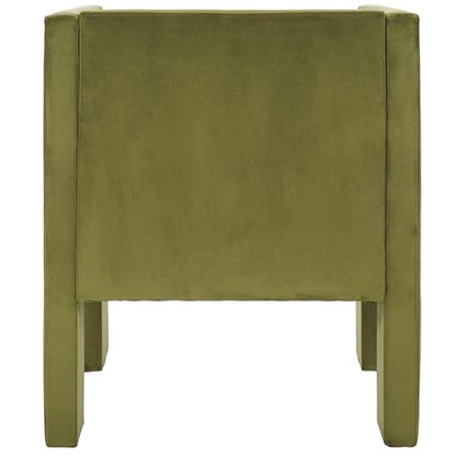 SAFAVIEH Home Collection Vidar Modern Olive Green Velvet Accent Chair