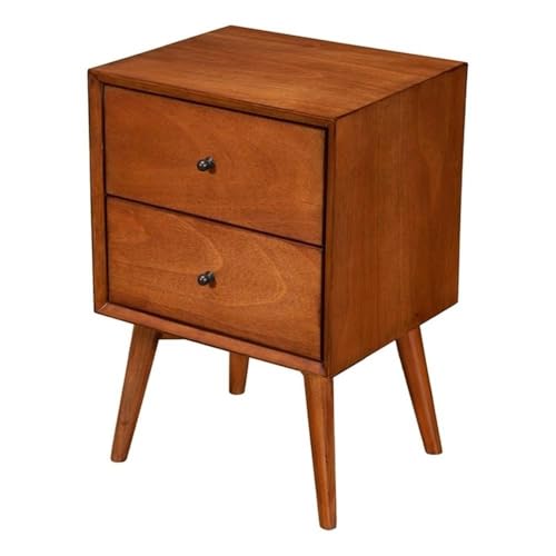 Flynn Mid Century Modern 2 Drawer Nightstand, 18" W x 15" D x 26" H, Acorn, view 2