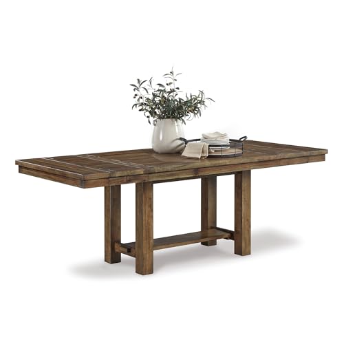 Signature Design by Ashley Moriville Rectangular Dining Extension Table, 2 Extension Leaves, Seats 8, 36" W x 86" D x 30.13" H, Wood & Acacia Veneer, Brown