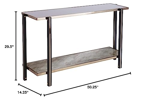 Thornsett Console Table with Mirrored Top - Transitional Design, Champagne Glass and Wood - Ideal for Entryway, Living Room (CK1131203)