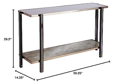 Thornsett Console Table with Mirrored Top - Transitional Design, Champagne Glass and Wood - Ideal for Entryway, Living Room (CK1131203)