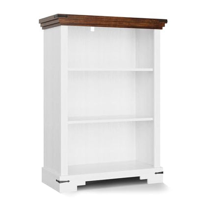 3-Tier Farmhouse Bookshelf for Students, Short Bookcase with Adjustable Shelf, view 6