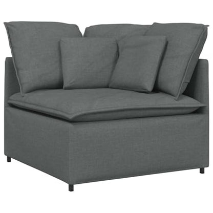 Modular Corner Sofa Module, Modern Fabric Accent Chair for Living Room, Charcoal Gray Upholstered Seat with Deep Cushions, 39.4 Inch Square Modular Furniture, Easy Setup