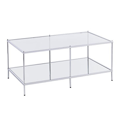 Knox Glam Mirrored Cocktail Table - Chrome - Transitional Design - Ideal for Living Room, Family Room (CK5000)