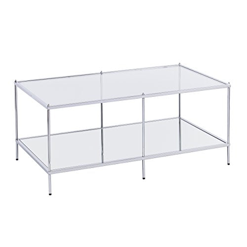 Knox Glam Mirrored Cocktail Table - Chrome - Transitional Design - Ideal for Living Room, Family Room (CK5000)