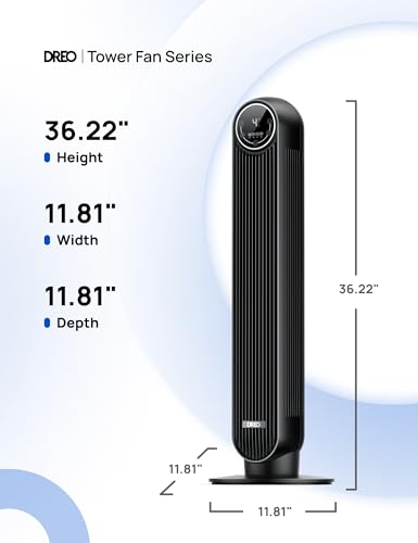 DREO Tower Fan for Bedroom, 28ft/s Velocity, Ultra Quiet Fan, 8 Speeds, view 3