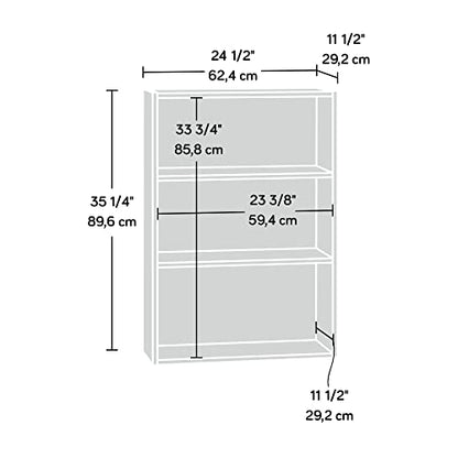 Beginnings 3-Shelf Bookcase, Bookshelf with Adjustable Storage Shelves, in Brook Cherry finish