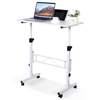Standing Desk Adjustable Height, Mobile Stand Up Desk with Wheels, view 2