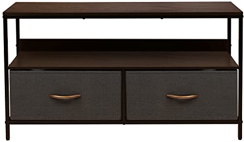 TV Stand Dresser with 2 Drawers - Television Riser Chest with Storage - Bedroom, Living Room, Closet, & Dorm Furniture