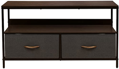 TV Stand Dresser with 2 Drawers - Television Riser Chest with Storage - Bedroom, Living Room, Closet, & Dorm Furniture