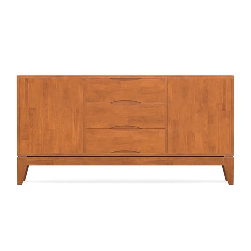Harper 60" Wide Solid Wood 2-Door Buffet in Teak Brown, view 7