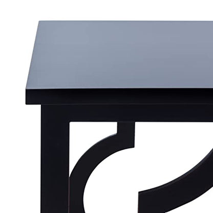 SAFAVIEH Home Collection – Milo Black Trellis End Table, Quatrefoil Open Frame Accent Table, Fully Assembled (AMH1508E)