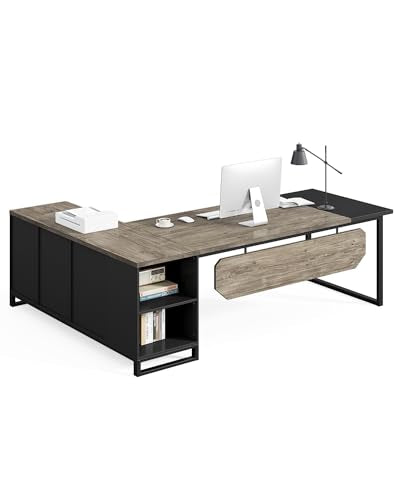 70.8 Inches Executive Desk and 55 Inches File Cabinet Combo, view 2
