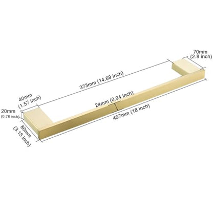 Brushed Gold Towel Bar Set 4 Piece Bathroom Hardware Set Include 18 Inch Towel Bar Toilet Paper Holder and 2 Towel Hooks Stainless Steel Bathroom Decor Wall Mount Bath Accessories Kit.