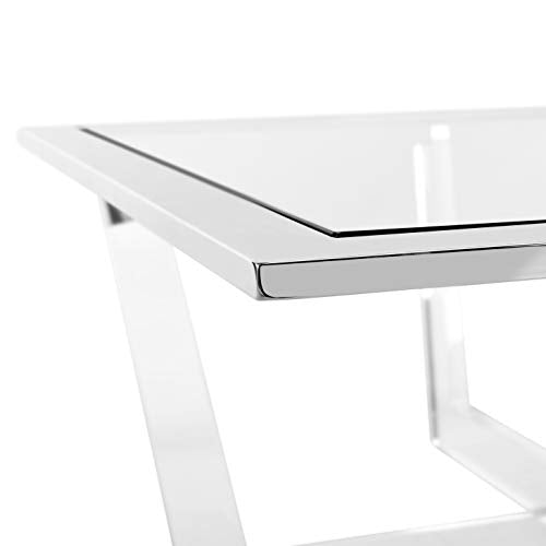 Safavieh Couture Home Hermina Glam Silver Acrylic Glass Top Coffee Table