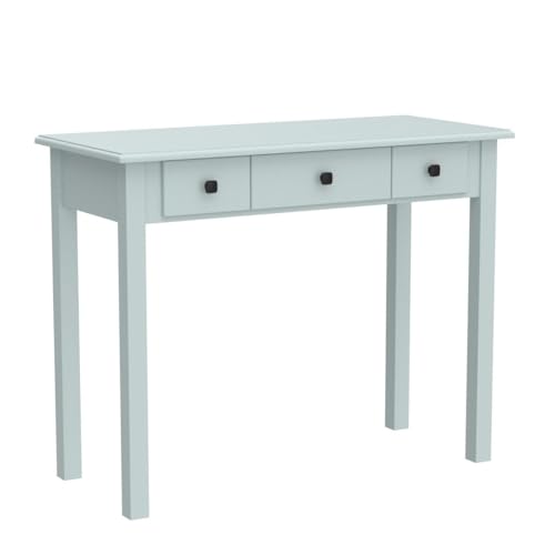 35" Small Green Writing Desk with Drawers, Wood Vanity Table No Mirror, view 5