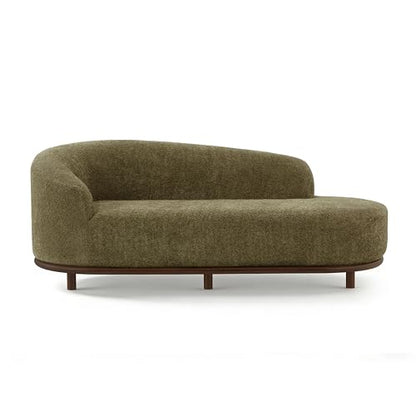 Bouclé Chaise Lounge Sofa Mid Century Modern Upholstered Chaise Lounge with, view 7