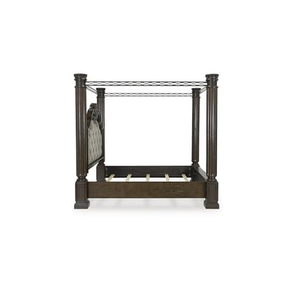 Dark Brown Maylee Queen Canopy Bed Frame, view 5