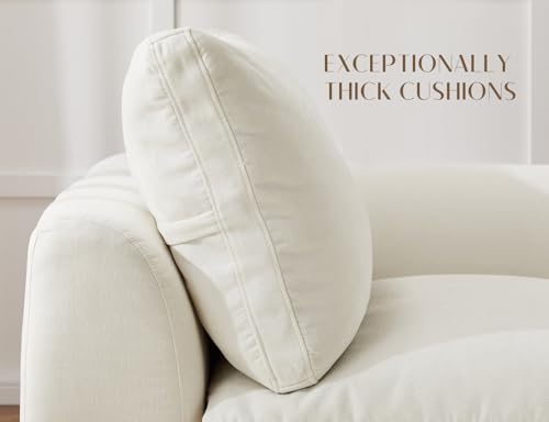 Oversized Cloud Couches for Living Room, Convertible Sectional Couch with Ottoman, 7 Seater Large Modular Sectional Sofa, Warm White
