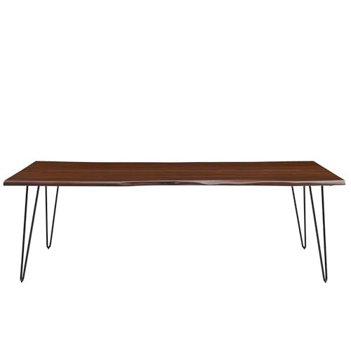 Ardor Dining Table 96 Inch Live Edge Acacia Wood Black Walnut Finish Modern Kitchen Room Entertaining Home Furniture Quality Stylish Elegant Durable Refined Versatile