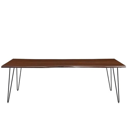 Ardor Dining Table 96 Inch Live Edge Acacia Wood Black Walnut Finish Modern Kitchen Room Entertaining Home Furniture Quality Stylish Elegant Durable Refined Versatile