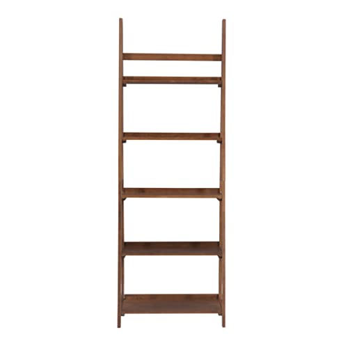 Melissa Walnut Mid-Century 5 Shelf Bookcase