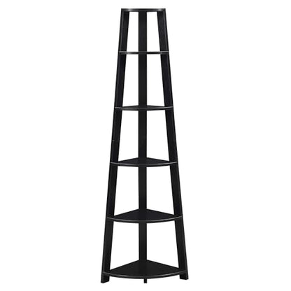 Newport 5 Tier Corner Bookcase, Black