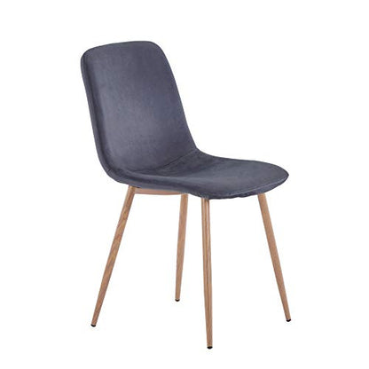 Dining Chairs Set of 4 Velvet Kitchen Chairs with Metal Legs Grey Modern Mid-Century Dining Room Chairs for Holiday Gatherings, Daily Use, Office Leisure Side Chairs