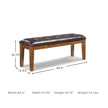 Signature Design by Ashley Ralene Tufted Upholstered Dining Room Bench, Medium Brown