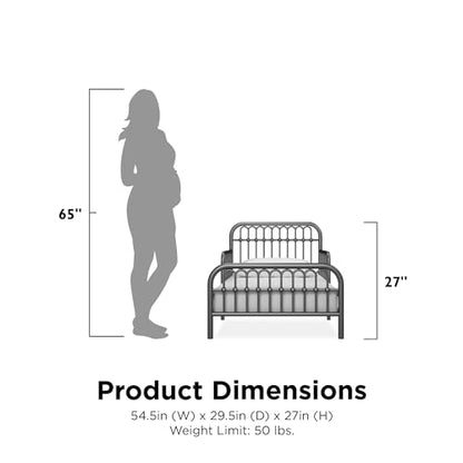 Monarch Ivy Metal Toddler Bed, Graphite Gray