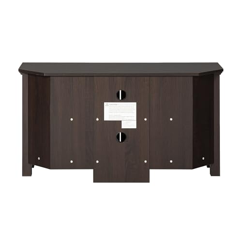 Modern Farmhouse Wood Corner Universal TV Stand for TV's up to 50" Flat Screen Living Room Storage Entertainment Center, 44 Inch, Espresso Brown