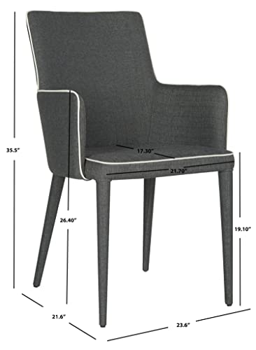 Safavieh Home Collection Summerset Mid-Century Modern Dark Grey and White Arm Chair