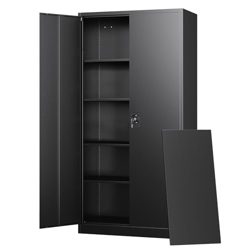 Metal Garage Storage Cabinets with Lock Door and Adjustable Shelves, view 2